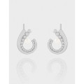 A43280 design geometric pearl stud sterling silver s925 bead earrings