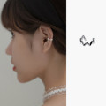A36374 s925 sterling silver weave bar piercing simple earrings