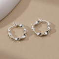 A40131 s925 sterling silver simple spiral bar stripe trendy design earrings