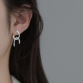 A38127 s925 sterling silver stud simple geometric bar earrings