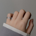 A36225 s925 sterling silver silver doublelayer hollowed ring