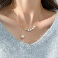 A45437 s925 silver trendy sweet smile necklace
