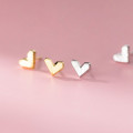 A45983 s925 sterling silver trendy sweet matte finish heart stud earrings