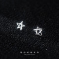A33647 s925 sterling silver simple fashion hollowed star sweet chic earrings