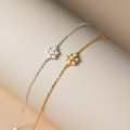 A44368 s925 silver dainty simple trendy sweet elegant flower charm bracelet