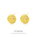 A37802 sterling silver hollowed braided stud vintage earrings