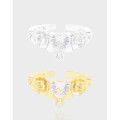 A41454 design flower heart cubic zirconia sterling silver s925 ring