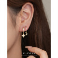 A43912 s925 sterling silver symmetric hoop unique earrings