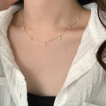 A43887 s925 sterling silver teardrop pendant white fashion trendy dainty necklace