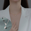 A34579 s925 sterling silver rhinestone lip necklace