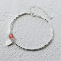 A43573 s925 silver trendy sweet strawberry charm bracelet