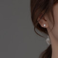 A36662 s925 sterling silver simple chic rhinestone unique geometric earrings