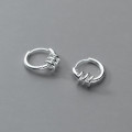 A35564 s925 sterling silver bar twist simple chic cute earrings