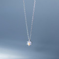 A45408 s925 silver sweet cute artificial glass simple choker necklace