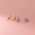 A33846 s925 sterling silver simple fashion hollowed heart chic trendy earrings