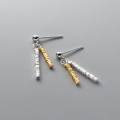 A41070 s925 sterling silver double elegant earrings