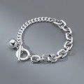 A41588 s925 sterling silver simple geometric charm unique bracelet