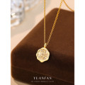 A43685 s925 sterling silver unique dainty cubic zirconia moon pendant necklace