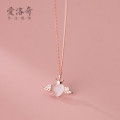 A33071 s925 sterling silver simple fashion crown heart necklace