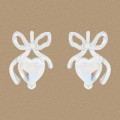 A44288 heart butterfly stud sterling silver s925 earrings