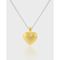 A40930 unique elegant gold bar stripe heart pendant s925 sterling silver necklace