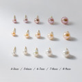 A43459 silver fresh water pearl stud simple piercing cute earrings