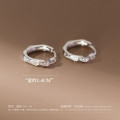 A38511 s925 sterling silver rhinestone triangle design elegant geometric earrings