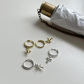 A33945 s925 sterling silver minimalist cross earrings
