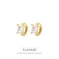 A39701 sterling silver geometric square cubic zirconia fashion elegant earrings