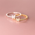 A36570 s925 sterling silver simple trendy rhinestone ring