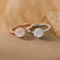 A45006 s925 sterling silver sweet dainty rhinestone white jade ring