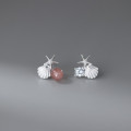 A45144 s925 sterling silver sweet rhinestone shell starfish stud earrings