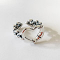 A32585 925 sterling silver heart vintage ring