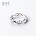 A34334 s925 sterling silver double spiralDNA ring