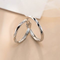 A44626 s925 sterling silver dainty simple elegant rhinestone ring