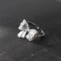 A37865 s925 sterling silver rhinestone butterfly sweet elegant ring