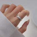 A44470 s925 silver fashion unique vintage cross simple bar adjustable ring