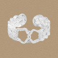 A45665 twist braided hollowed sterling silver s925 adjustable ring