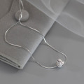 A44430 s925 silver trendy sweet cateye necklace