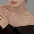A43892 s925 sterling silver circle sequin fashion necklace