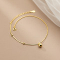 A34289 s925 sterling silver bead anklet trendy simple chi bracelet