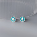 A38104 s925 sterling silver heart stud design heartshape earrings