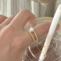 A43849 simple s925 sterling silver pearl unique ring