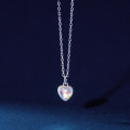 A36886 s925 sterling silver glass heart necklace
