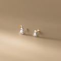 A35628 s925 sterling silver cute small white earrings