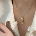 A43707 sterling silver simple elegant necklace