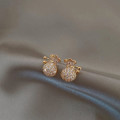 A44412 s925 silver cute sparkling rhinestone stud elegant earrings