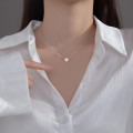 A37209 s925 sterling silver hollowed smilingface necklace