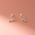 A42701 s925 sterling silver sweet cute rhinestone stars stud design earrings