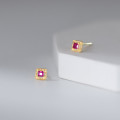 A44765 s925 sterling silver trendy sweet dainty rhinestone square stud earrings